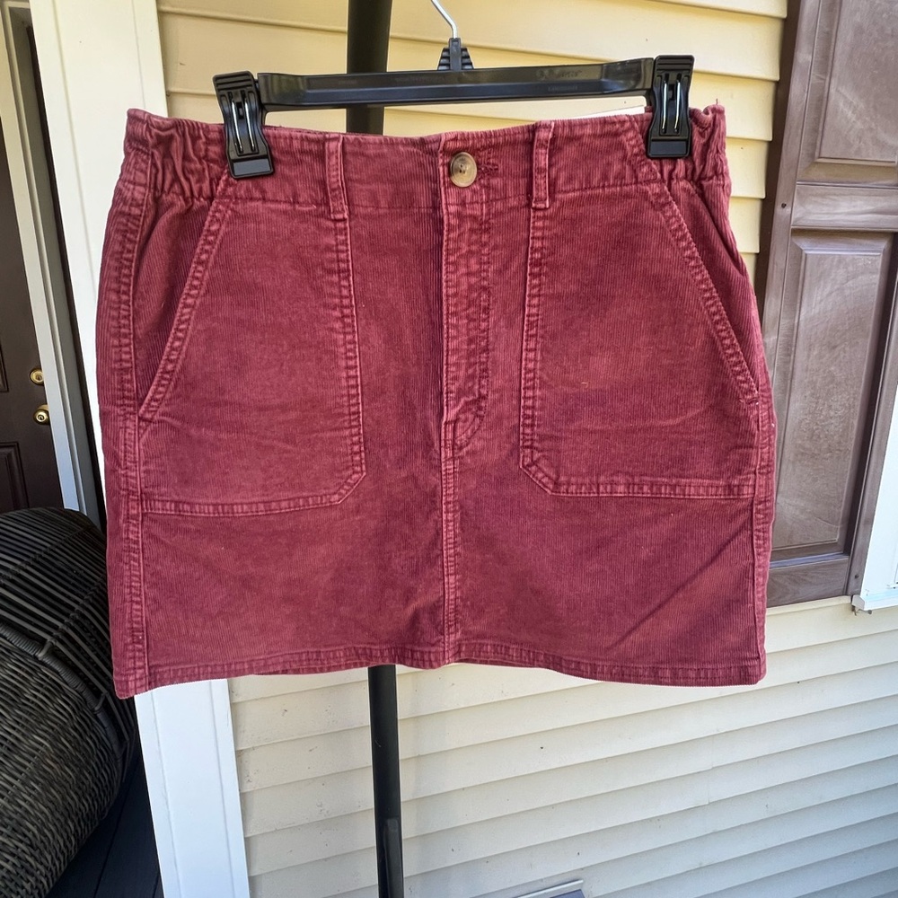 American Eagle Outfitters Burgundy Mini Skirt